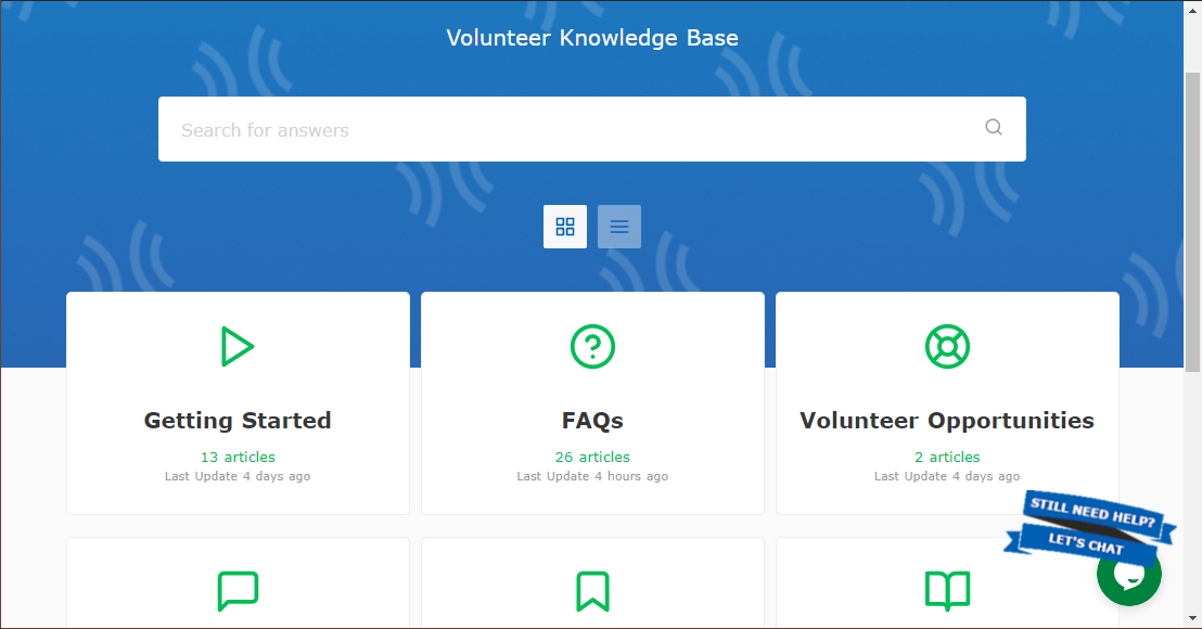Knowledge Base Homepage